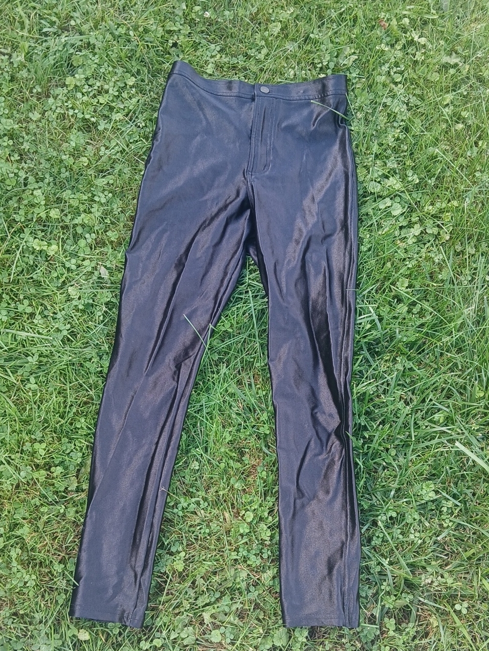 American Apparel Black Stretch Leather-Look Pants